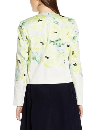 French Connection Women's blazer jacket with flowers, yellow, DE 38 (UK10) - Picture 2 of 3