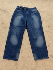 Phat Farm Wide Leg Jeans Mens 36X32 Blue Straight Baggy Street Grunge Skater Y2K