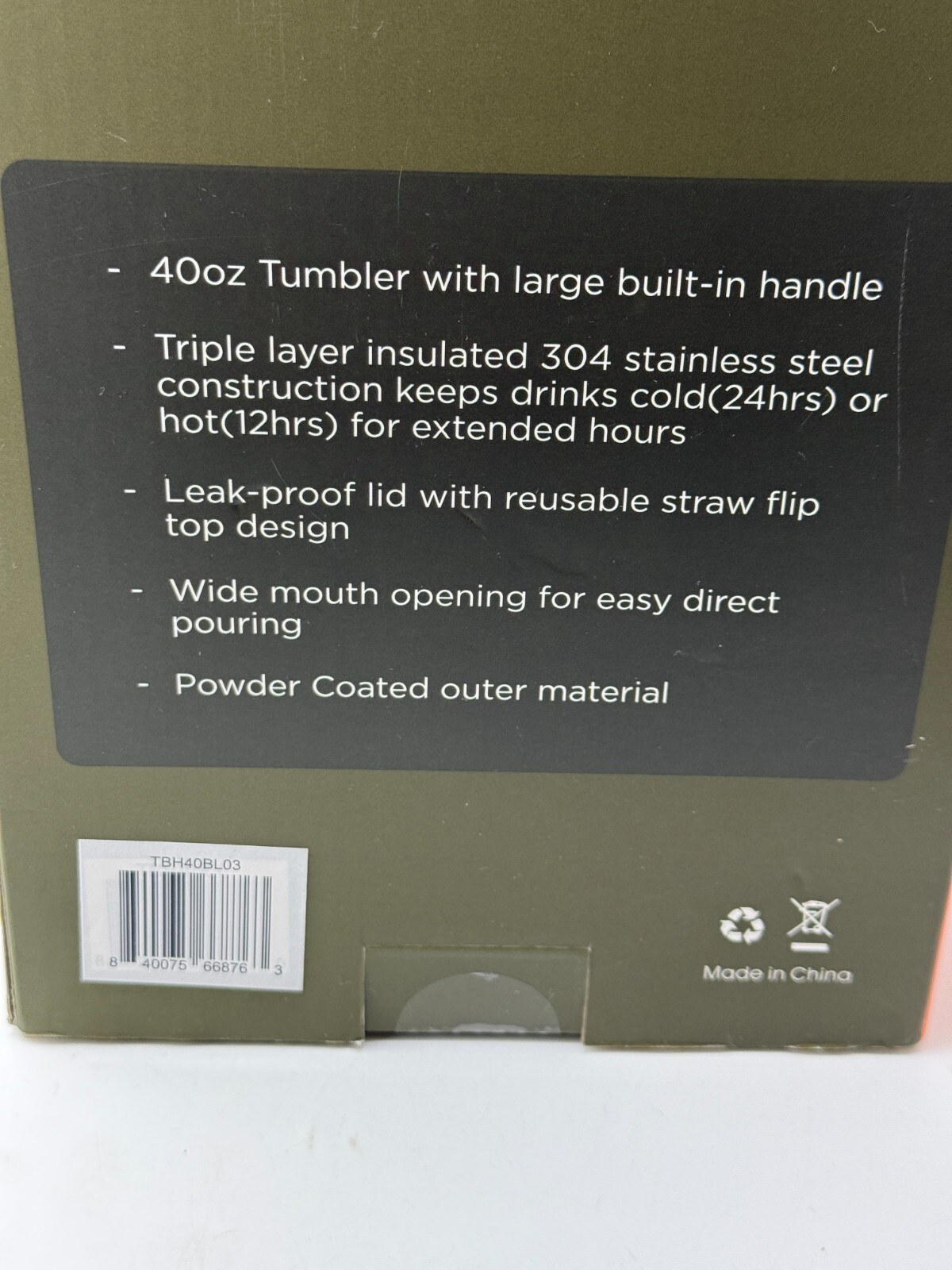 Rangland 40oz Triple Stainless Steel Lidded Tumbler Light Blue