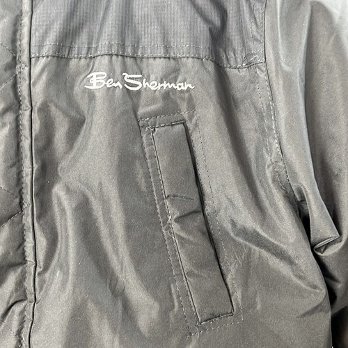 Ben Sherman Boys Faux fur hooded parka jacket black double zipper Coat M(10-12)Y - Picture 9 of 12