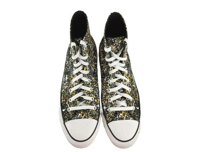 CONVERSE ALL STAR,CHUCK TAYLOR, BLACK W/YELLOW & WHITE SPLATTER,MENS 9, WOMEN 11 Converse Chuck Taylor All Star Splatter Amarillo Black  main image 4