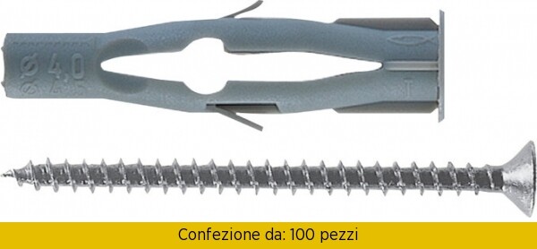 Tasselli con Vite Fu 6x35V Pezzi 100 Fischer 502351