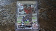 2017 BOWMAN ANFERNEE GRIER   AUTOGRAPHED BASEBALL CARD