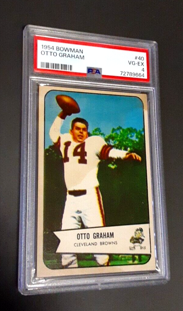 1954 BOWMAN Otto Graham Vintage FOOTBALL CARD #40 PSA 4 VG-EX Freshly ...