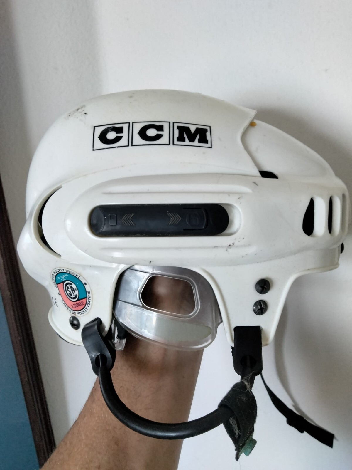 CCM hockey helmet vintage white eBay