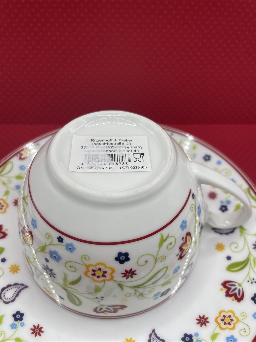 Ritzenhoff & Breker Shanti Doppio Cup & Saucer / Capuccinotasse Flowers