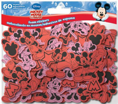 60pc Disney Mickey Minnie Mouse Foam Stickers Cruise Door Decor Adhesive Peel