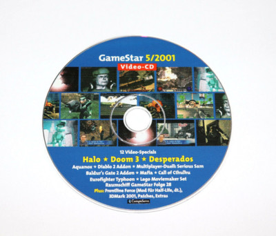 2001 Gamestar CD Video Halo Doom 3 Desperados Diablo 2 Mafia Baldur's Gate 