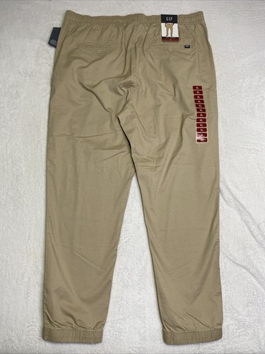 Pantalones de chándal Gap de sarga elástica para hombre talla XL bronceados humus nuevos con etiquetas 37x29 - Imagen 11 de 14