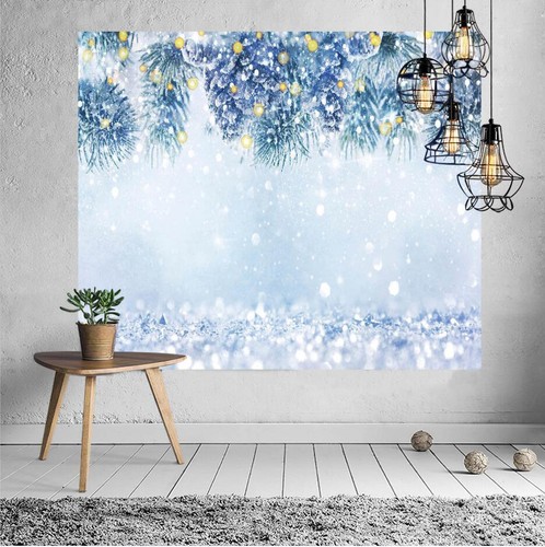 Winter Themed Family Party Backdrop Winter Snowy Lights Photography Backdrop - Picture 6 of 9