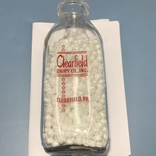 Clearfield Dairy Co Inc One Quart Beautiful Milk Bottle - Red Label
