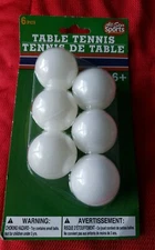 New All-Star Sports Set of 6 Table Tennis Balls / Ping Pong Balls