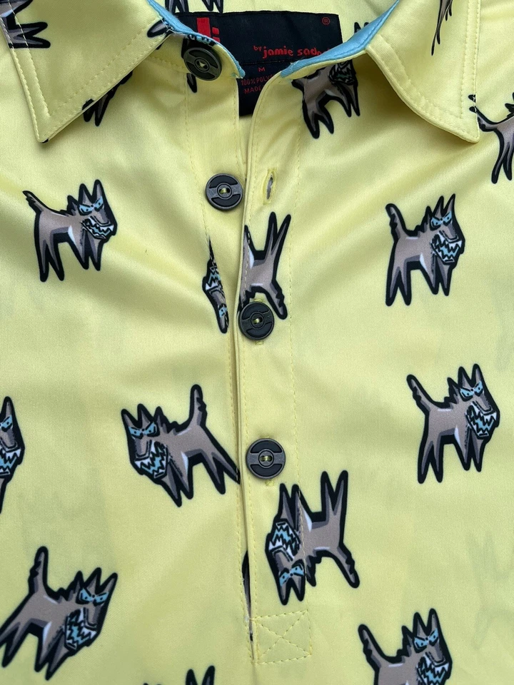 Camisa polo de golf J by Jamie Sadock para hombre M manga corta - amarilla Foto 4 de 4