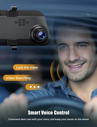 TOGUARD 2.5K+1080P Mirror Dash Cam 12'' TouchScreen Front Rear Car Backup Camera - Picture 5 of 8
