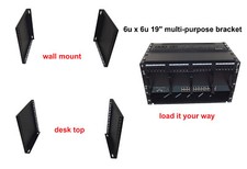 6U x 6U Rack Bracket. Wall Mounted or Desktop Multi-Functional Design 19" or 10"