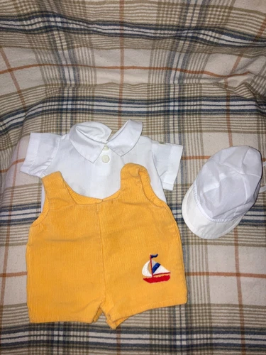 Vintage Cabbage Patch Kids/Doll Clothes - Mustard Sailboat Outfit (153)