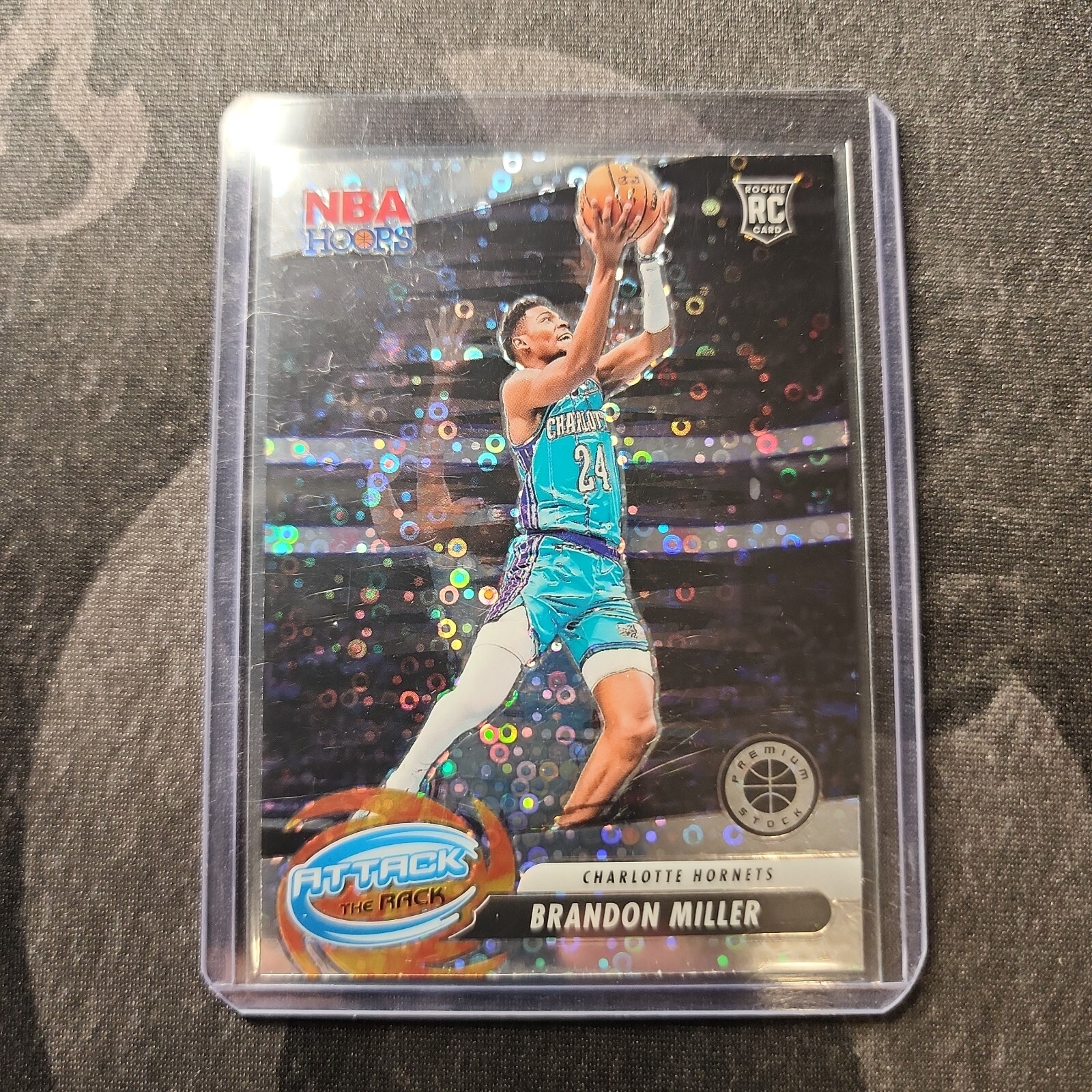 2023-24 NBA Hoops Premium Stock Brandon Miller Attack the Rack Disco Prizm #10