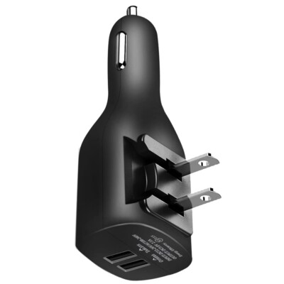 Car Home Charger 2-Port USB 2-in-1 Power Adapter DC Socket Wall for Smartphones
