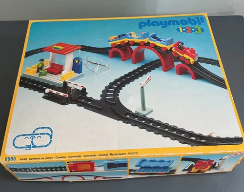 Vintage (1992) Playmobil 1-2-3 Train Track Original Box #6905 Please Read.