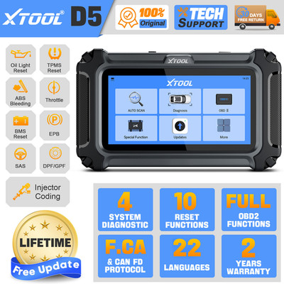 XTOOL D5 OBD2 Car Scanner Engine ABS SRS AT Diagnostic Tool 10 Reset Services