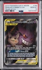 2019 POKEMON SUN & MOON TEAM UP #165 FULL ART/GENGAR & MIMIKYU GX PSA 10