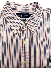 Ralph Lauren Men's Classic Fit 16 32/33 Pink Striped Shirt Blue Pony Preppy