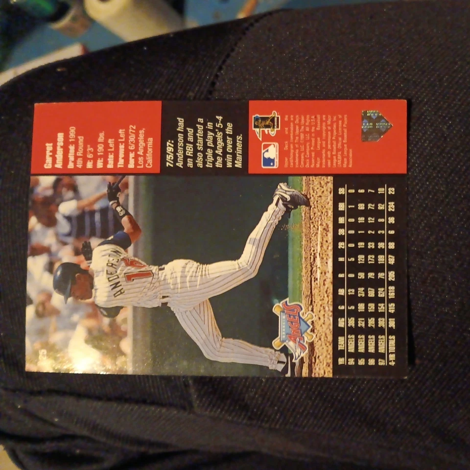 1998 Upper Deck #25 Garret Anderson - Image 2 of 2