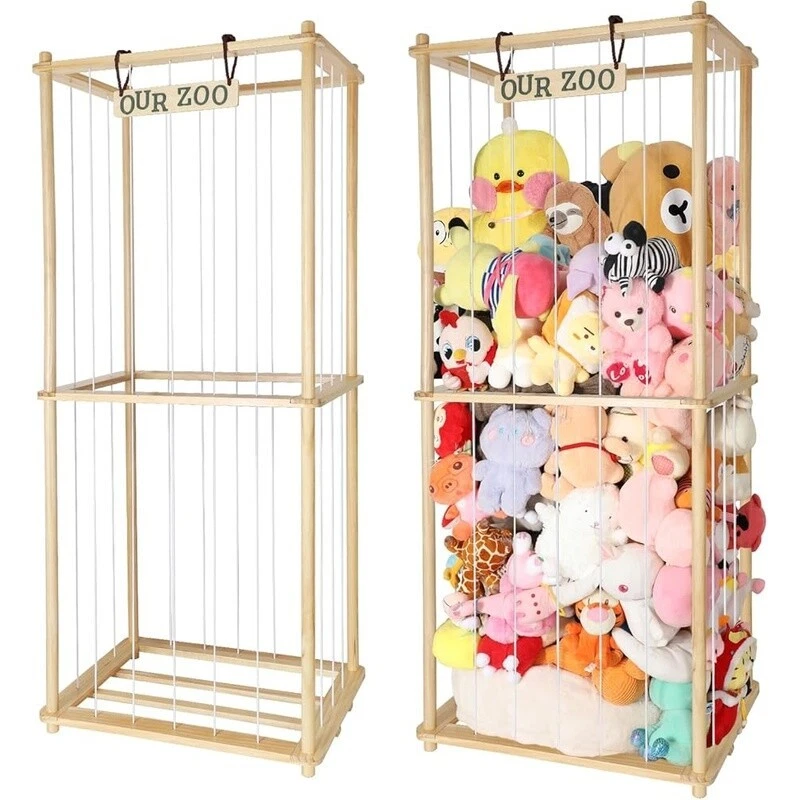 Organizador de almacenamiento de animales de peluche grande con cordón elástico decoración de sala de juegos para habitación de niños Foto 2 de 4