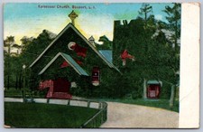 K45/ Bayport Long Island New York Postcard c1910 Episcopal Church 439