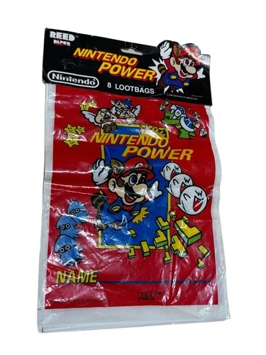 Vintage 1990 SUPER MARIO BROS Birthday Loot Bags Nintendo SEALED NEW~8 Bags
