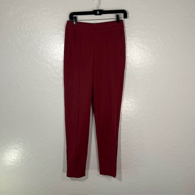 Lululemon Pants Womens 6 Nai Trouser Red the Lab Cotton Blend Tapered Career