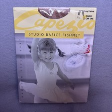 Capezio Studio Basics Crop Fishnet Tights Girls Caramel One Size 3409C New