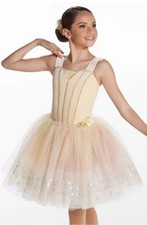 EUC Weissman Sonata For Two 17418, Yellow Ballet Dance Costume Tutu, Size IC