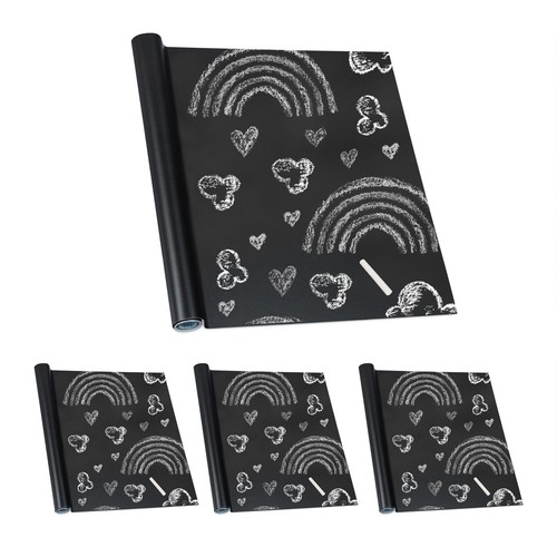 Set of 4 Self-Adhesive Chalkboards, Chalk Wall Sticker, Sticky Wallpaper Roll - Picture 1 of 10