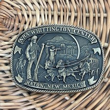 NRA Belt Buckle Whittington Center Raton NM Solid Brass USA Western Guns Cowboy
