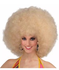 Deluxe Megafro Blonde Afro Costume Wig Halloween