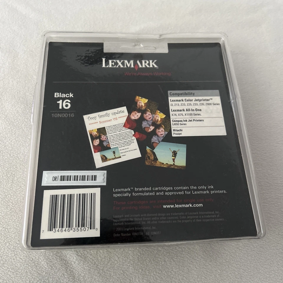 (2) Lexmark Black 16 Ink Print Cartridge Twin Pack Set - 10N0016 FACTORY SEALED - Image 2 of 2