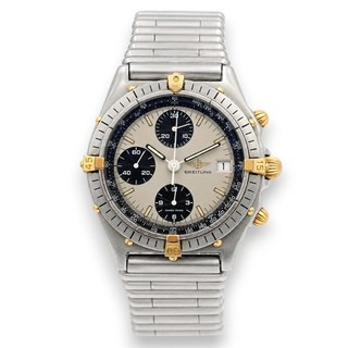 VINTAGE BREITLING CHRONOMAT 81950 TWO TONE AUTOMATIC WRISTWATCH SS 18K GOLD