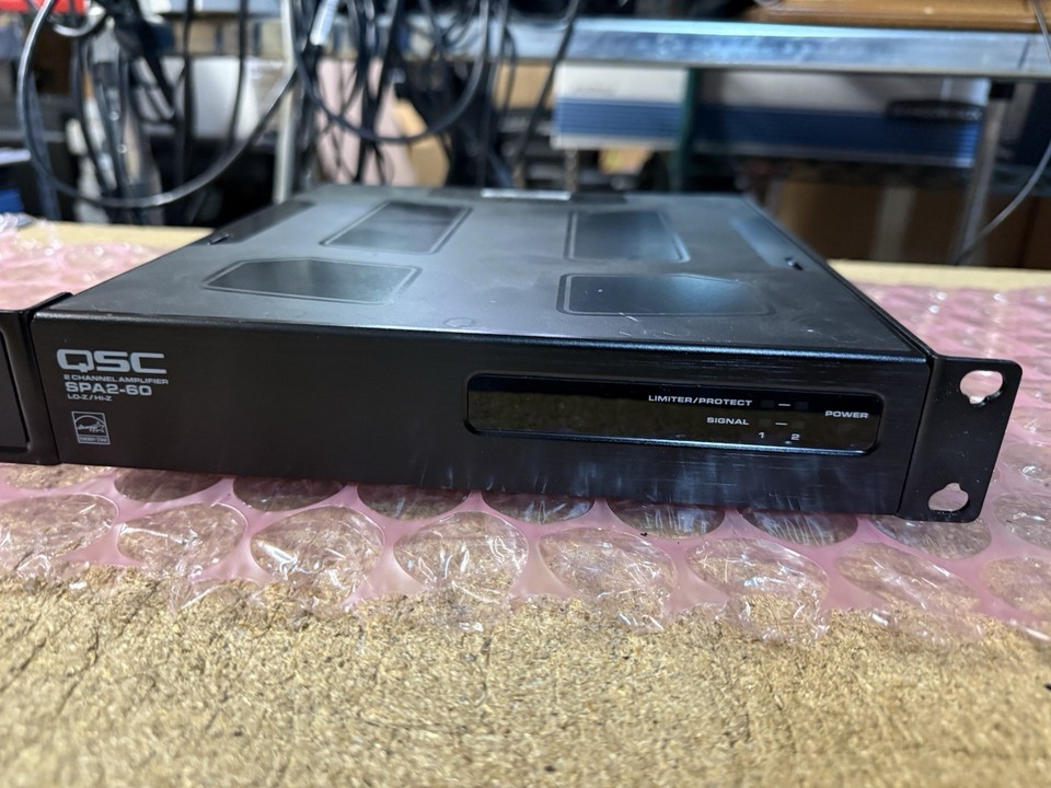 QSC SPA2-60 2-Channel 60 Watt 100V Per Channel Power Amplifier w/ Rack ...