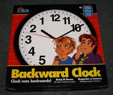 JOKER Black Backwards - Wall Clock - Runs Counterclockwise & Reverse - NIB!