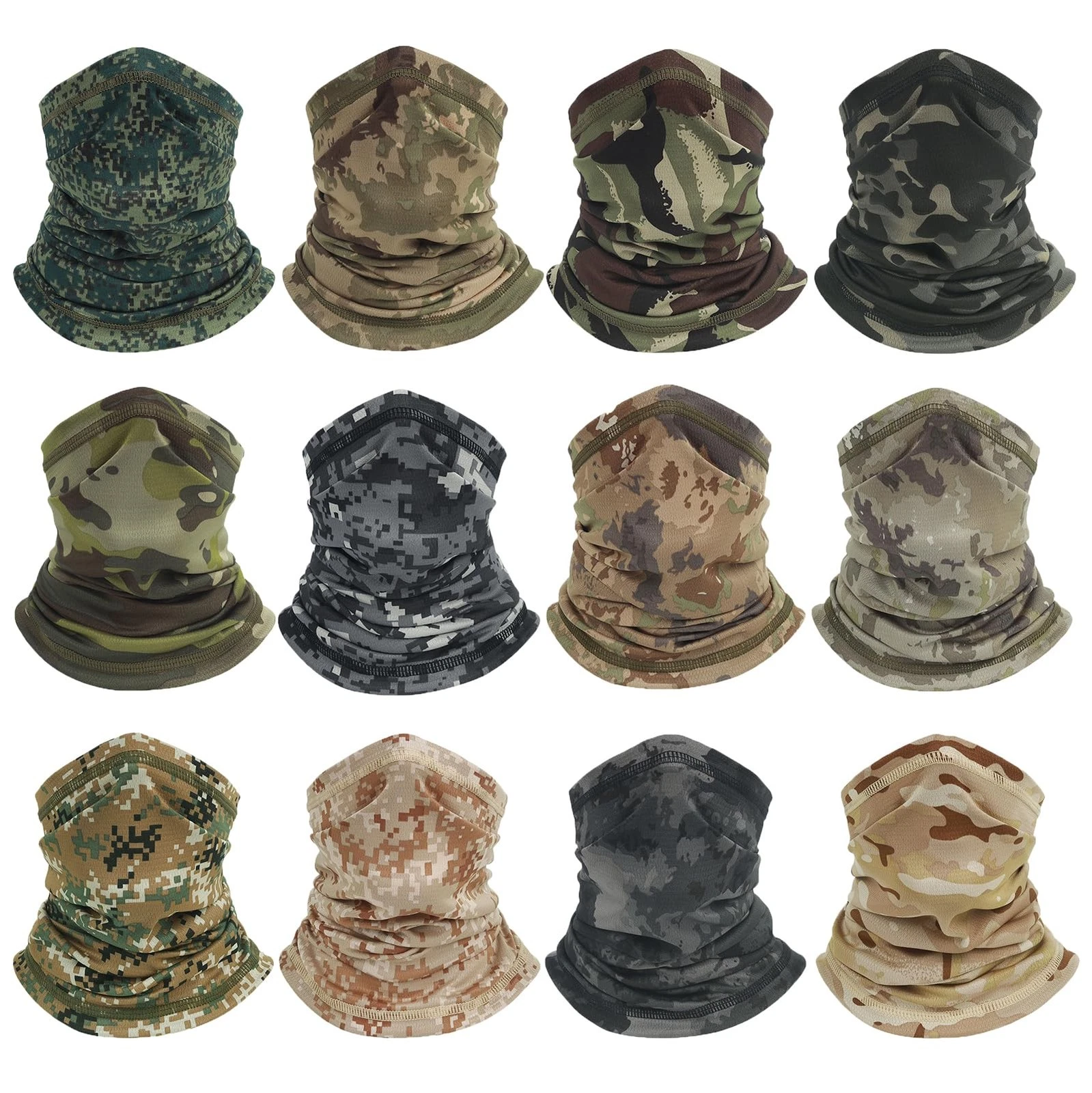 12Pack Neck Gaiter Scarf Bandanas Balaclava UV Protection Hood Breathable Fac...