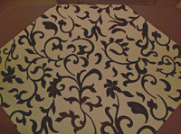 Rustikale Tischdecke Beige Flockdruck Schwarz 85 Cm X 85 Cm Mitteldecke