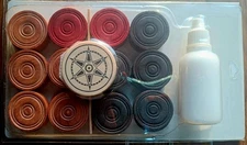 Carrom Coins Striker Set 24+1 Carrom Powder Standard Size Tournament Board Ac...