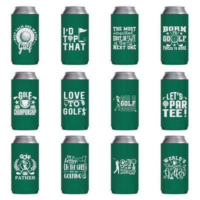 Funny Golf Slim Can Cooler - 12 Pack Golf Party Skinny Drink Sleeves for Beer...