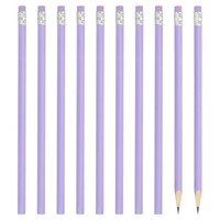 Runde Bleistifte, 24Er Pack Hb Graphit-Bleistifte Mit Radiergummi,Lila