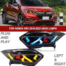 2PCS Red Devil Eye LED Headlights For Honda HRV 2019-2022 Front Lamps Assembly