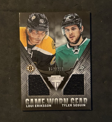 2013-14 Panini Titanium Hockey LOUI ERIKSSON/TYLER SEGUIN Game Worn Gear #GD-ES