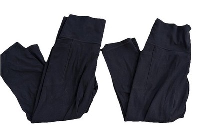 Athleta Salutation Stash Capri Leggings Set Lot 2 Pairs Black Size Small Pockets