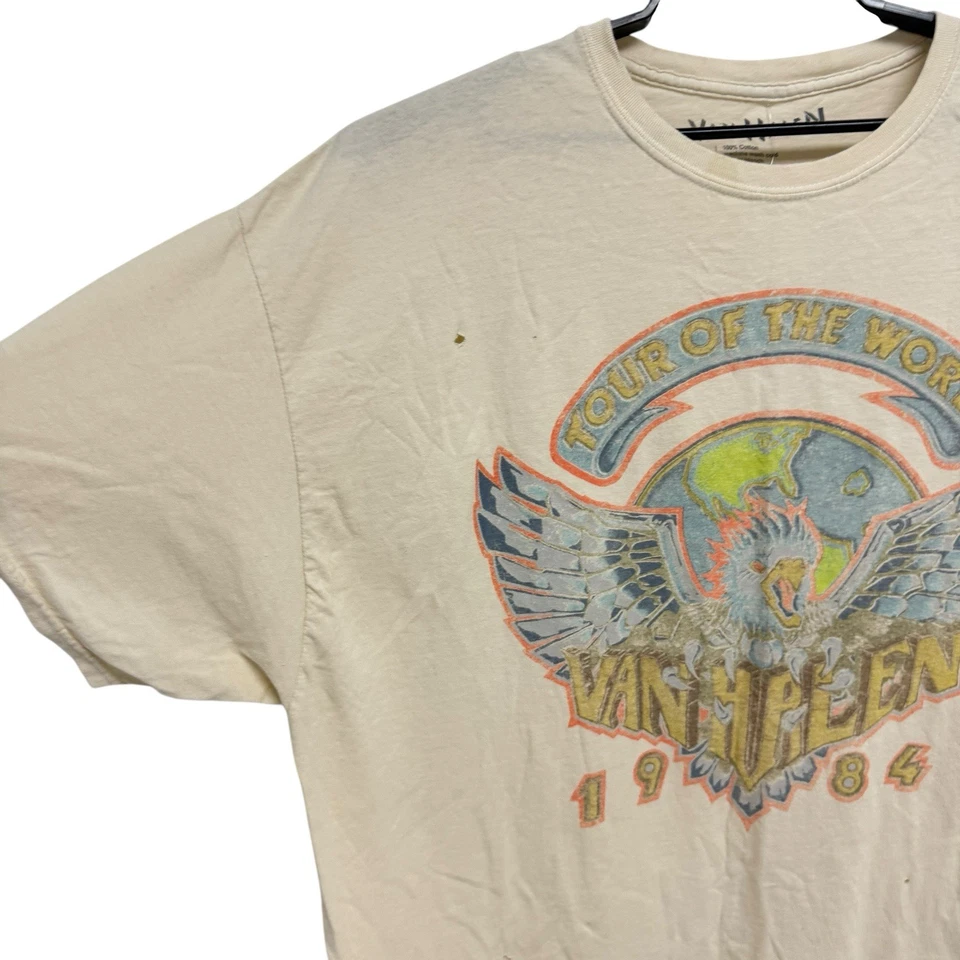 Van Halen Hombre Retro Camiseta Manga Corta Beige Gráficos Estilo Vintage Talla Única Foto 2 de 4