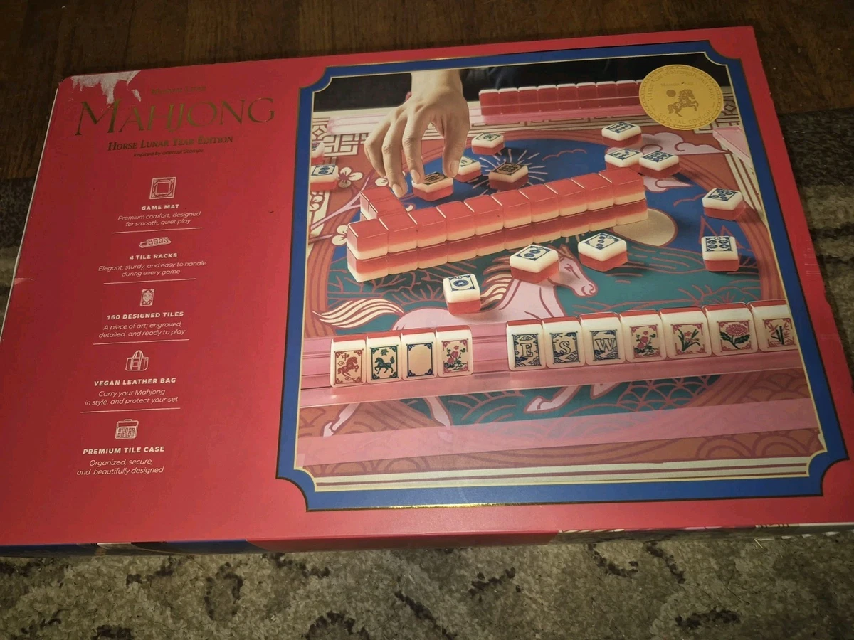 Befeixue Jeu De Mahjong | Ensemble De 65 Pièces | Jeux De Société en Bord De Mer | Blocs De Jeu avec Drapeau National